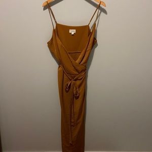 Frank And Oak Satin Velvet Wrap Dress